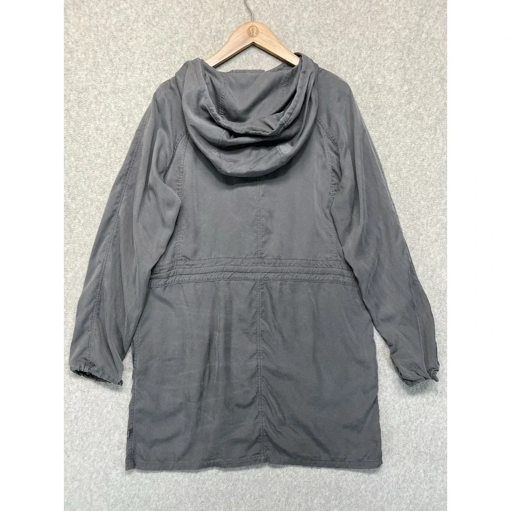Lululemon Womens Hooded Jacket Gray Longline Lightweight Coat Size 10‎